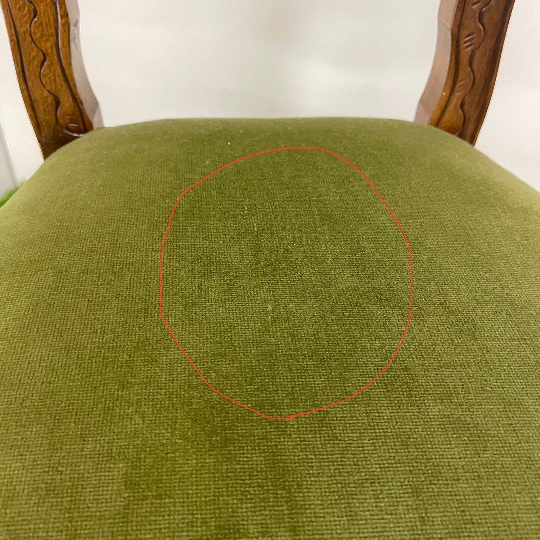 u*6様 アンティーク調 椅子 猫脚 オリーブグリーン イタリア製