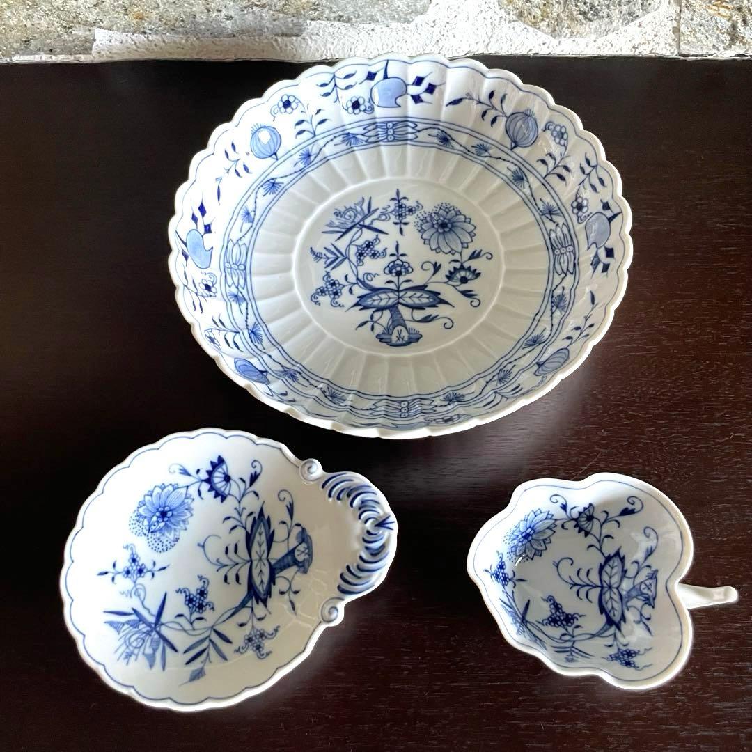MEISSEN マイセン　3種　プレートセット　ブルーオニオン
