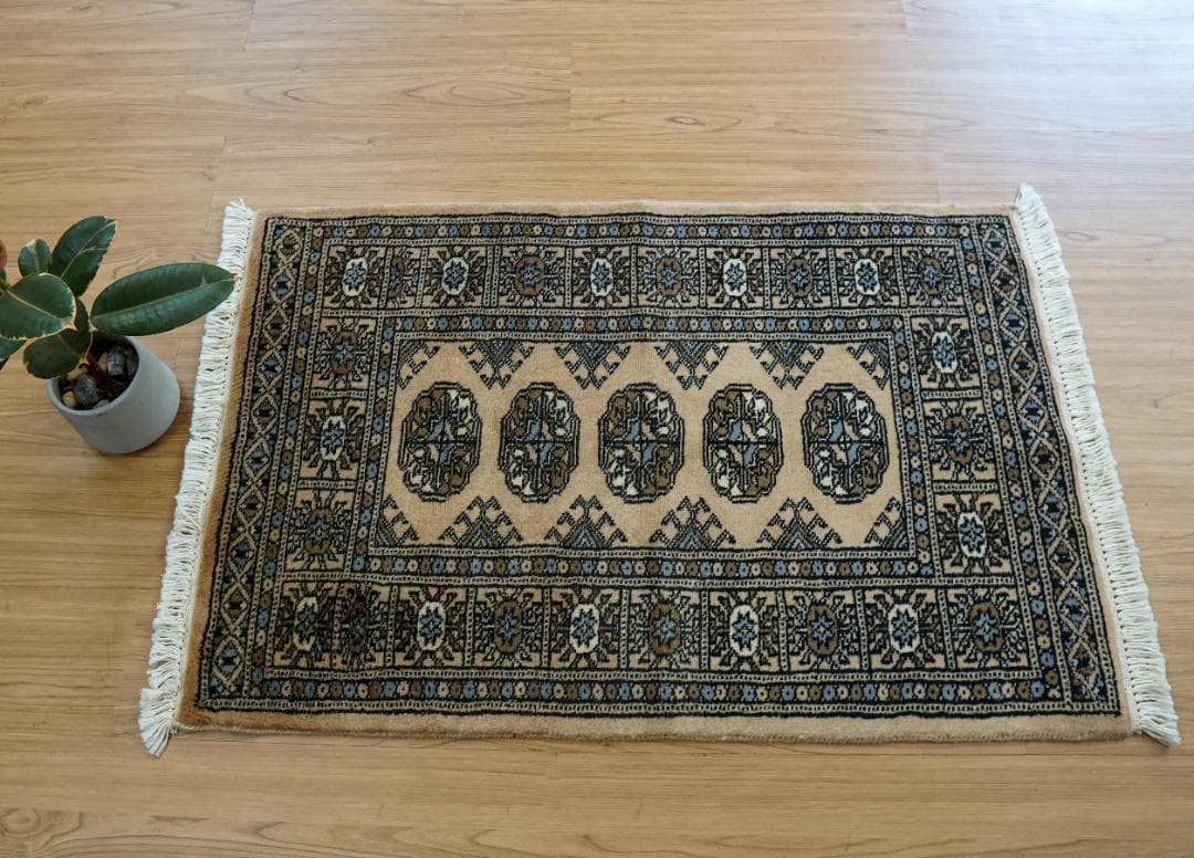 93×62cm トルクメン ボハララグ 手織り絨毯