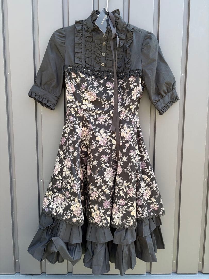 L3 ヴィクトリアンメイデン　アンティークローズパフスリーブドレス ブラック