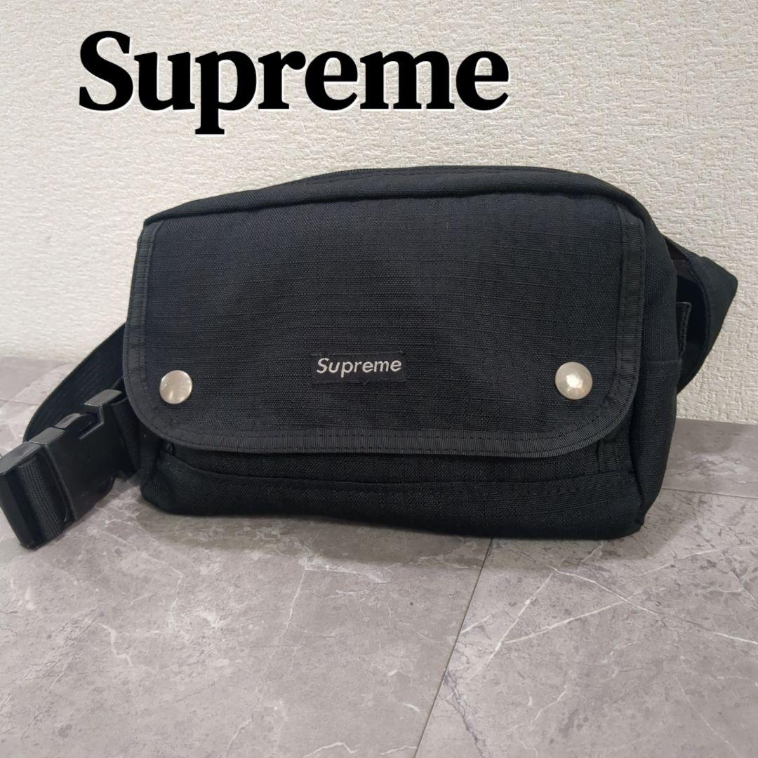美品☆Supreme 初期 ブラック ボックスロゴ ショルダーバッグ ナイロン