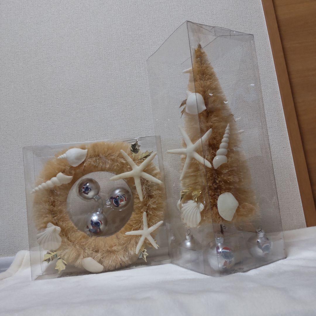 ディズニーストア　クリスマスリース　ツリー　スティッチ　ハワイアン