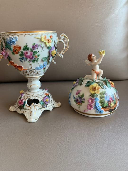 アンティークドレスデン　天使の壺