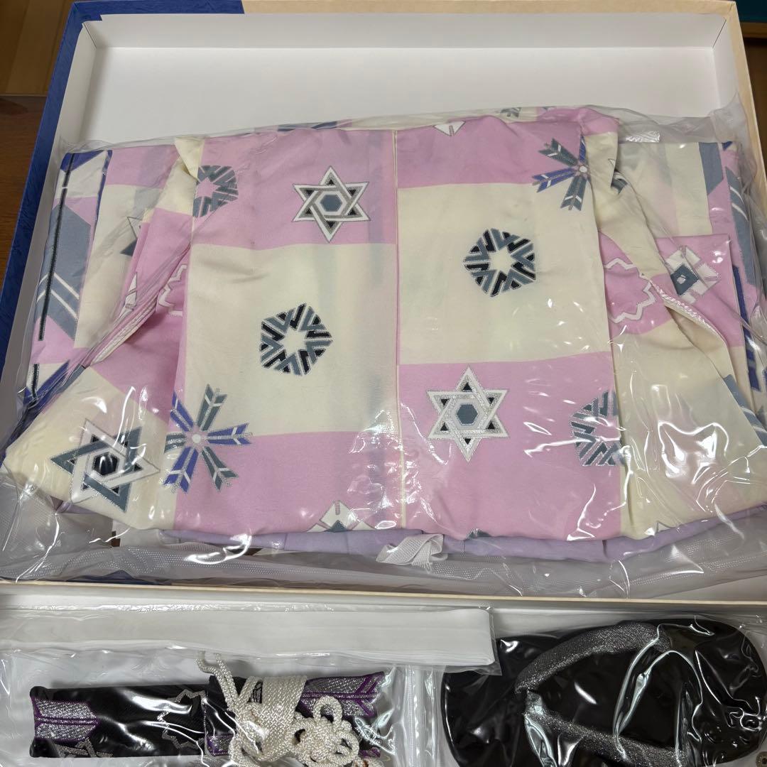 七五三用着物 5歳男児用　羽織袴　ピンク黒