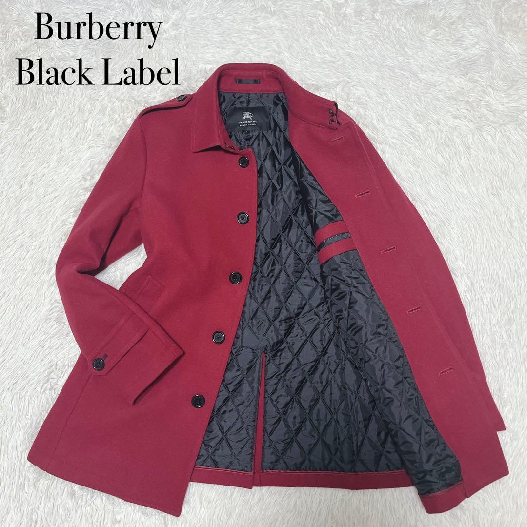 バーバリー　ブラックレーベル　ステンカラーコート　赤　L 美品