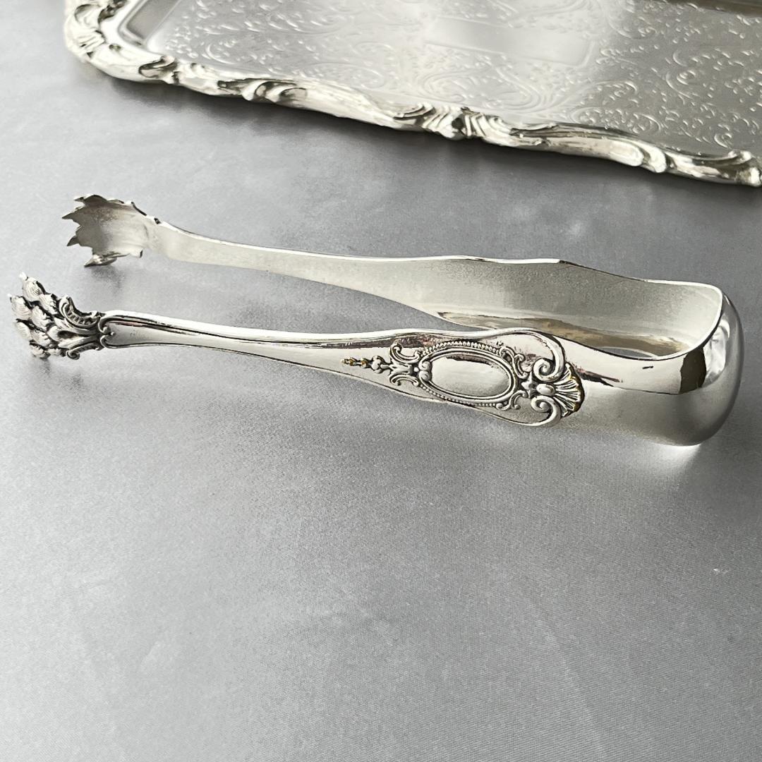 【仏蘭西】ライオン脚のトング【シルバープレート】 16cm