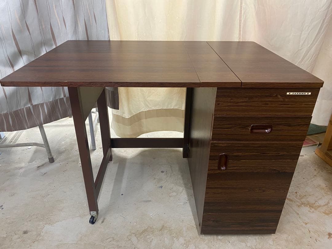 JANOME ジャノメ 折り畳み式 ミシン台 作業台 キャスター　コンセント