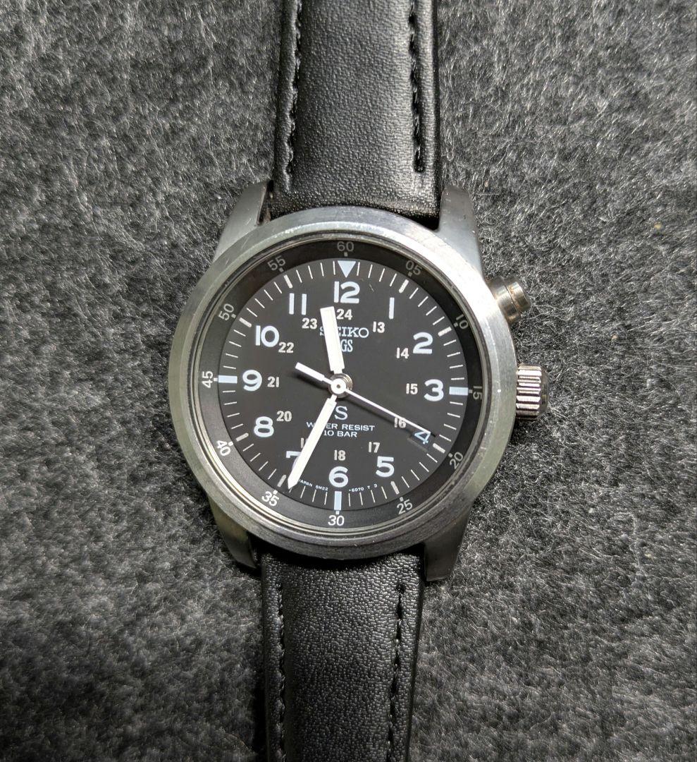 【希少】SEIKO SUS サス AGS ミリタリー文字盤　ブラック