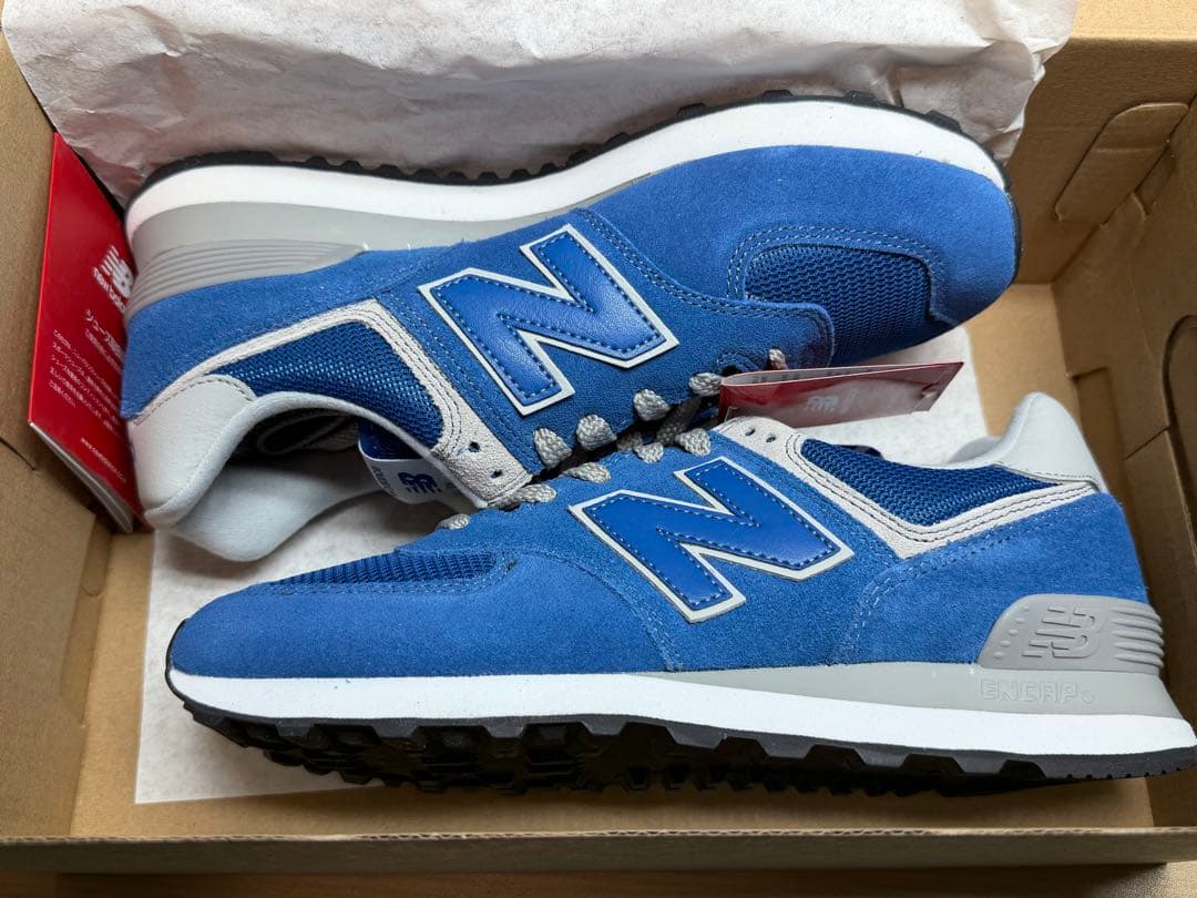 新品ニューバランススニーカーML574クラシックブルーシューズ25.5