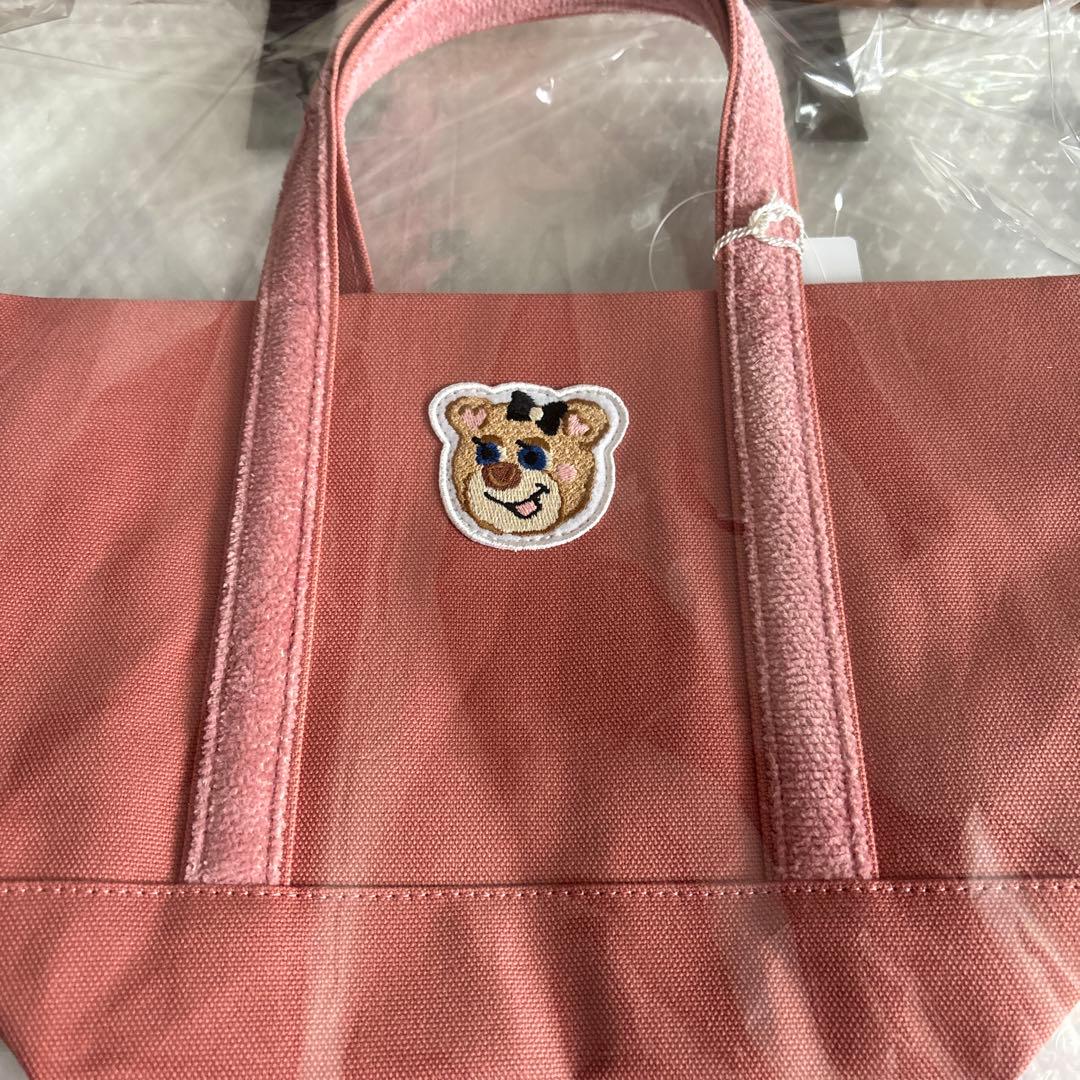 ラブラリーバイフェイラー　オールドテディ　ワッペントートバッグ　ピンク 小サイズ