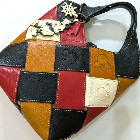 【美品】ゲンテン　ディズニーコラボ　トートバッグ　ミッキー＆ミニーチャーム付き