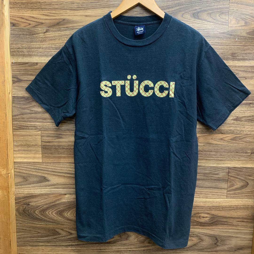 中古 90s OLD STUSSY Tシャツ STUCCI 紺タグ USA製
