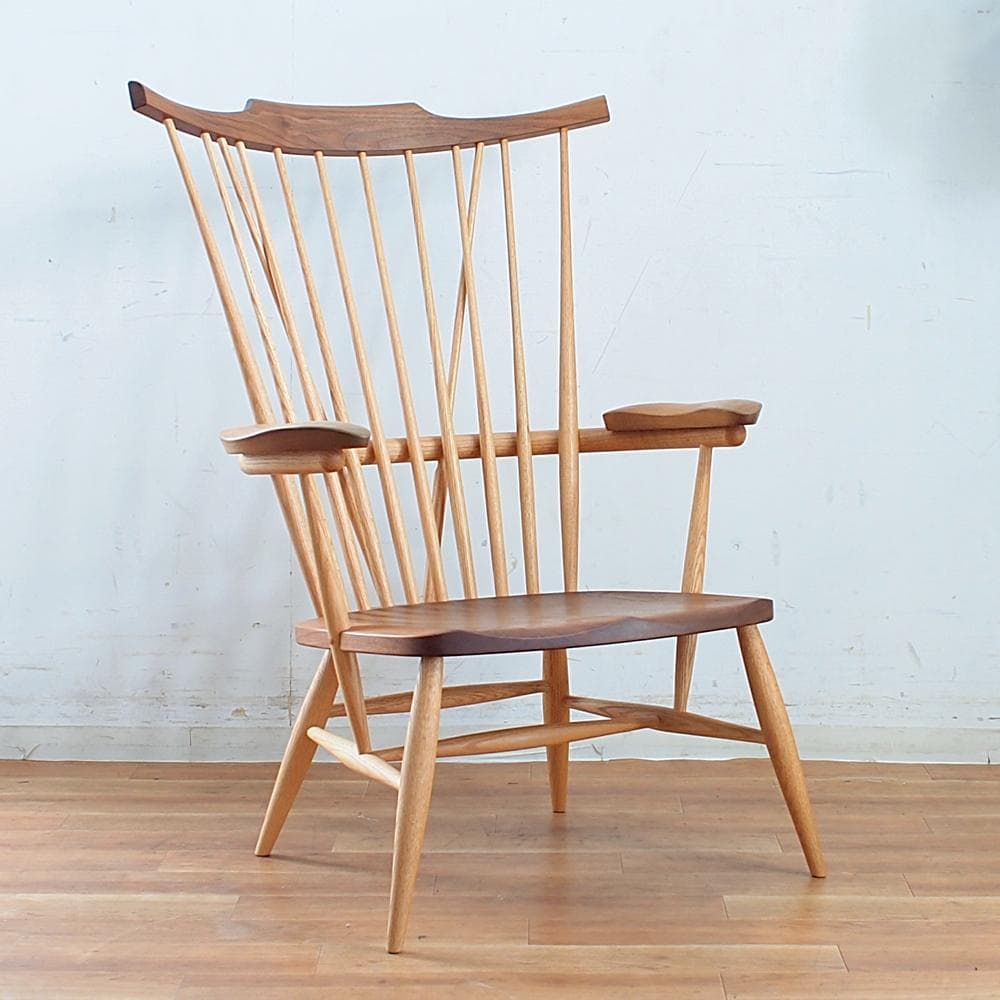 美品 高山ウッドワークス ウォールナット材×オーク材 パーソナルチェア 28万