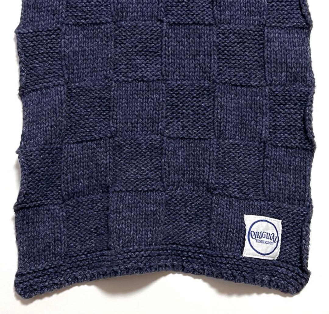 TENDERLOIN チェッカー マフラー スカーフ ネイビー