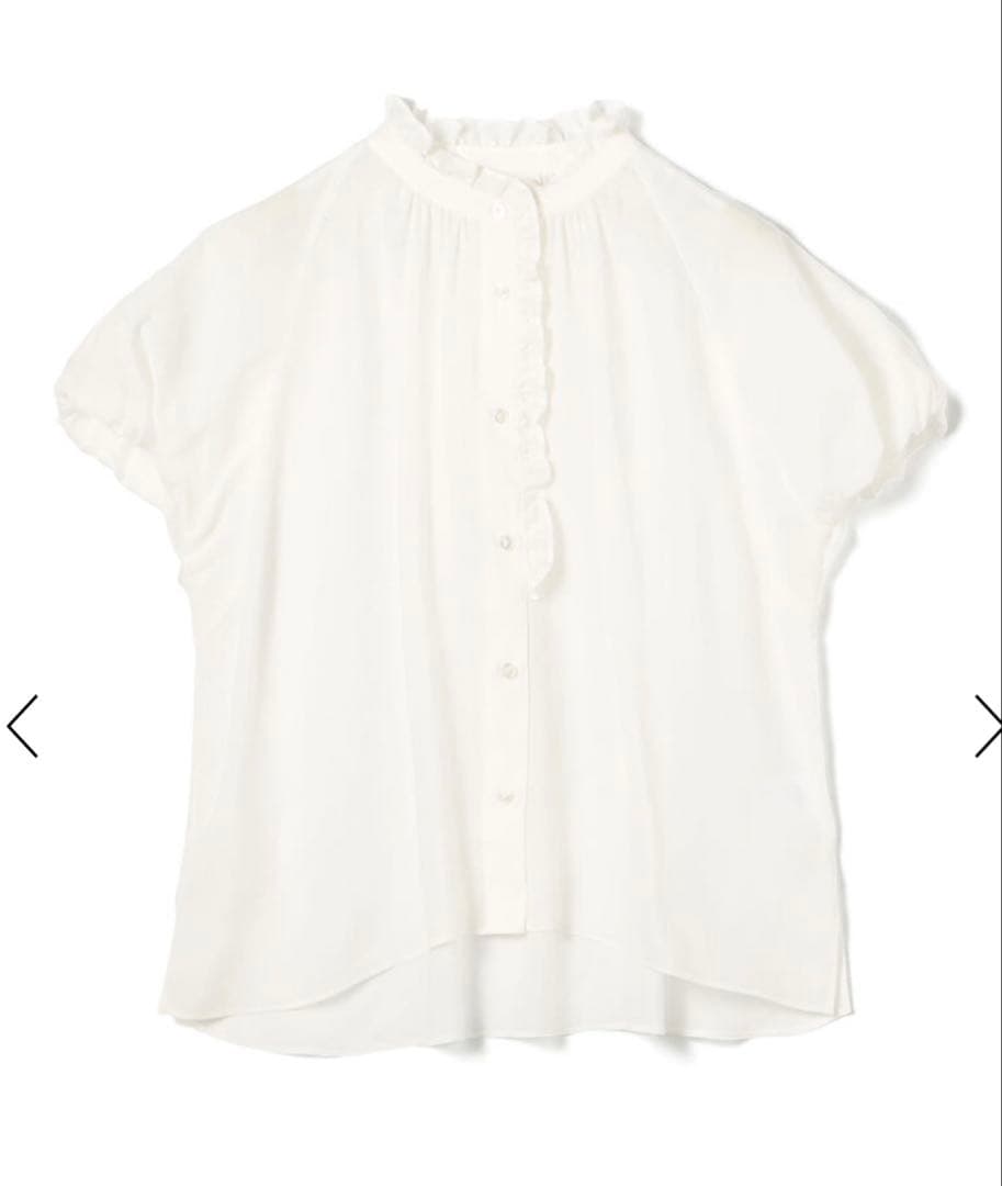 未使用品　BALLSEY スムースラミー フリルカラーブラウス