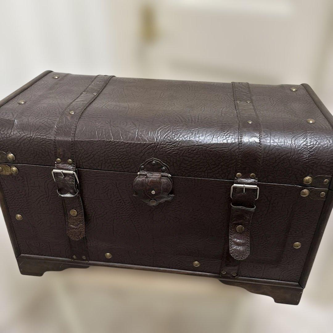 アンティーク調トランクボックス　収納箱　宝箱　海賊宝箱　木箱　ビンテージ