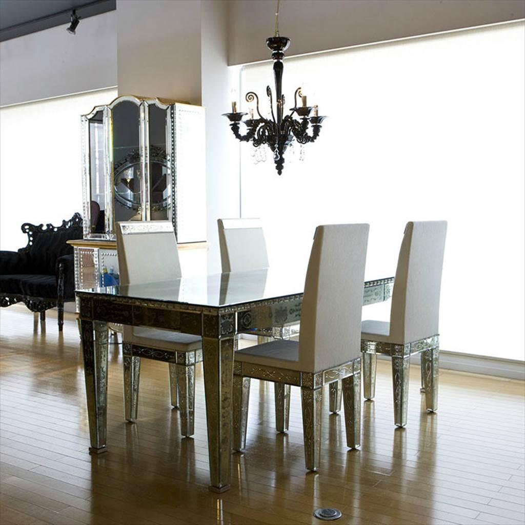 希少！煌びやかな全面ミラー仕様！最高級ダイニングテーブル♪約200万円