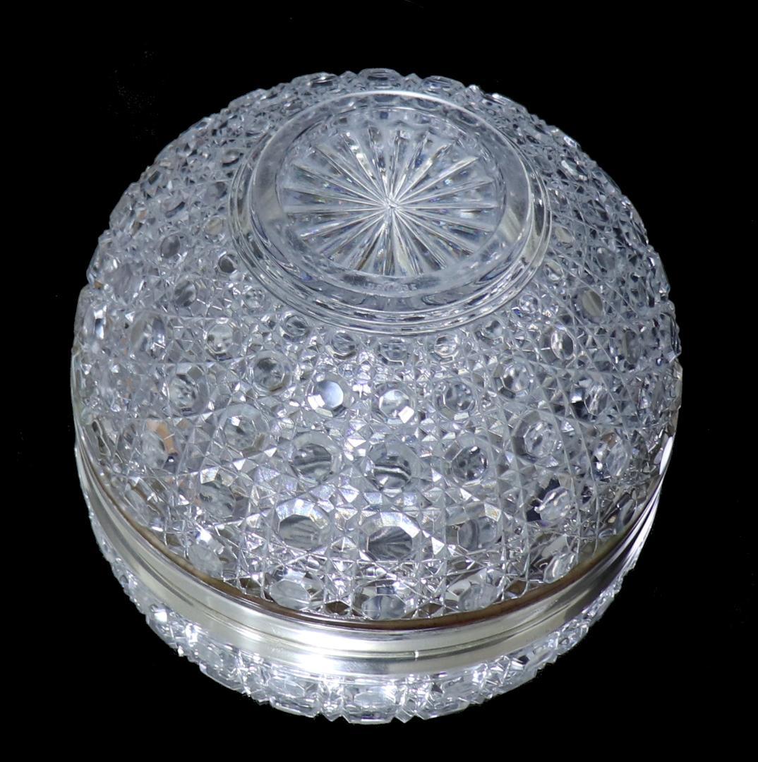 オールド・バカラ 1890年 銀巻大型鉢 切子 ディアマン・ピエーリー ボウル