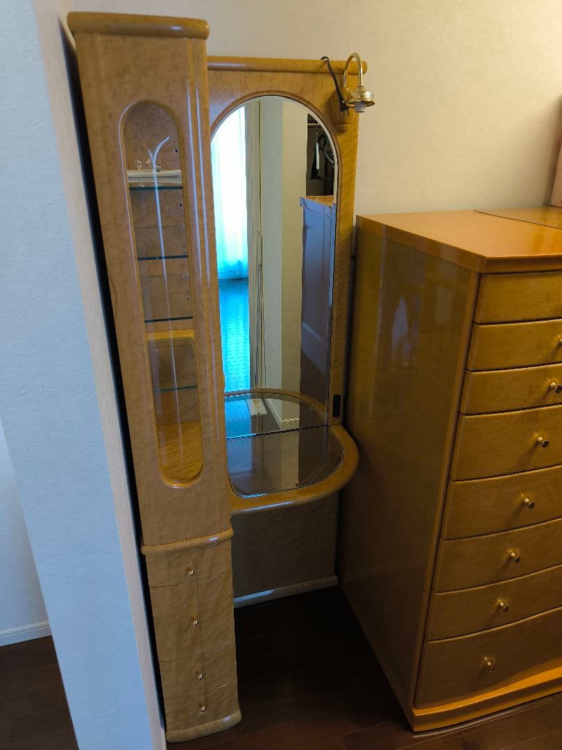 木製ドレッサー・鏡台 ミラー付き