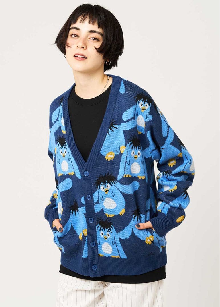 【完売品】graniph×幽遊白書 ジャガードニットカーディガンMサイズ ブルー
