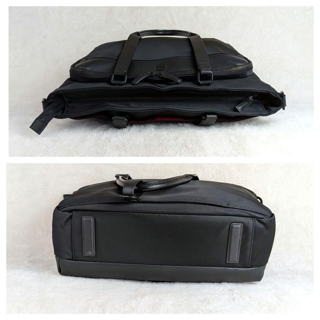 VICTORINOX トートバッグ ナイロンレザー 革 本革　ブラック　大容量