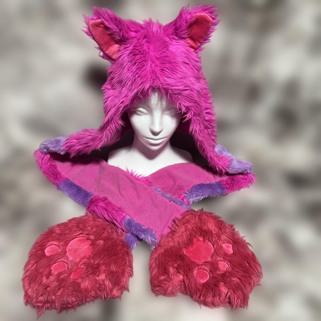 【ゆーな】チェシャ猫 マフラー ファンキャップ ディズニー