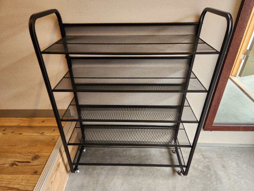 美品 メッシュシューズラック