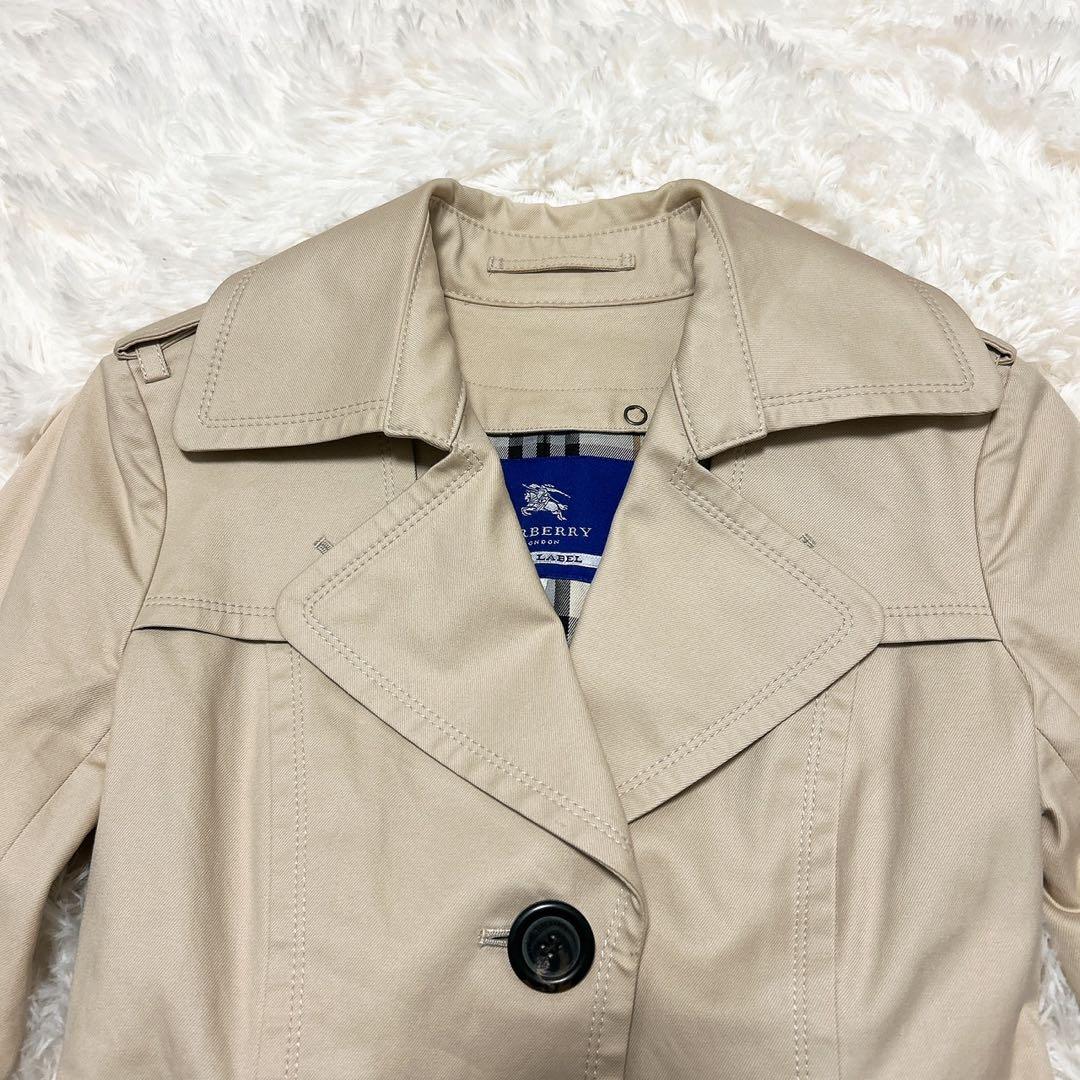 ✨美品✨ バーバリーブルーレーベル トレンチコート ノバチェック ベルト 38