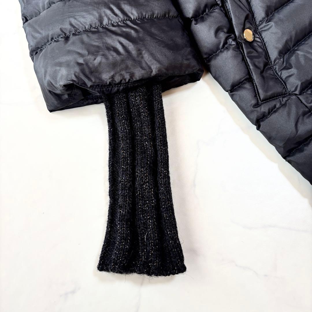 美品✨マックスマーラ　ダウンコート　異素材切替　ニット袖　ブラック　42