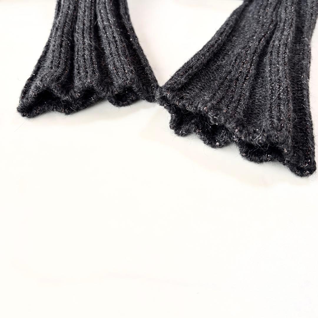 美品✨マックスマーラ　ダウンコート　異素材切替　ニット袖　ブラック　42