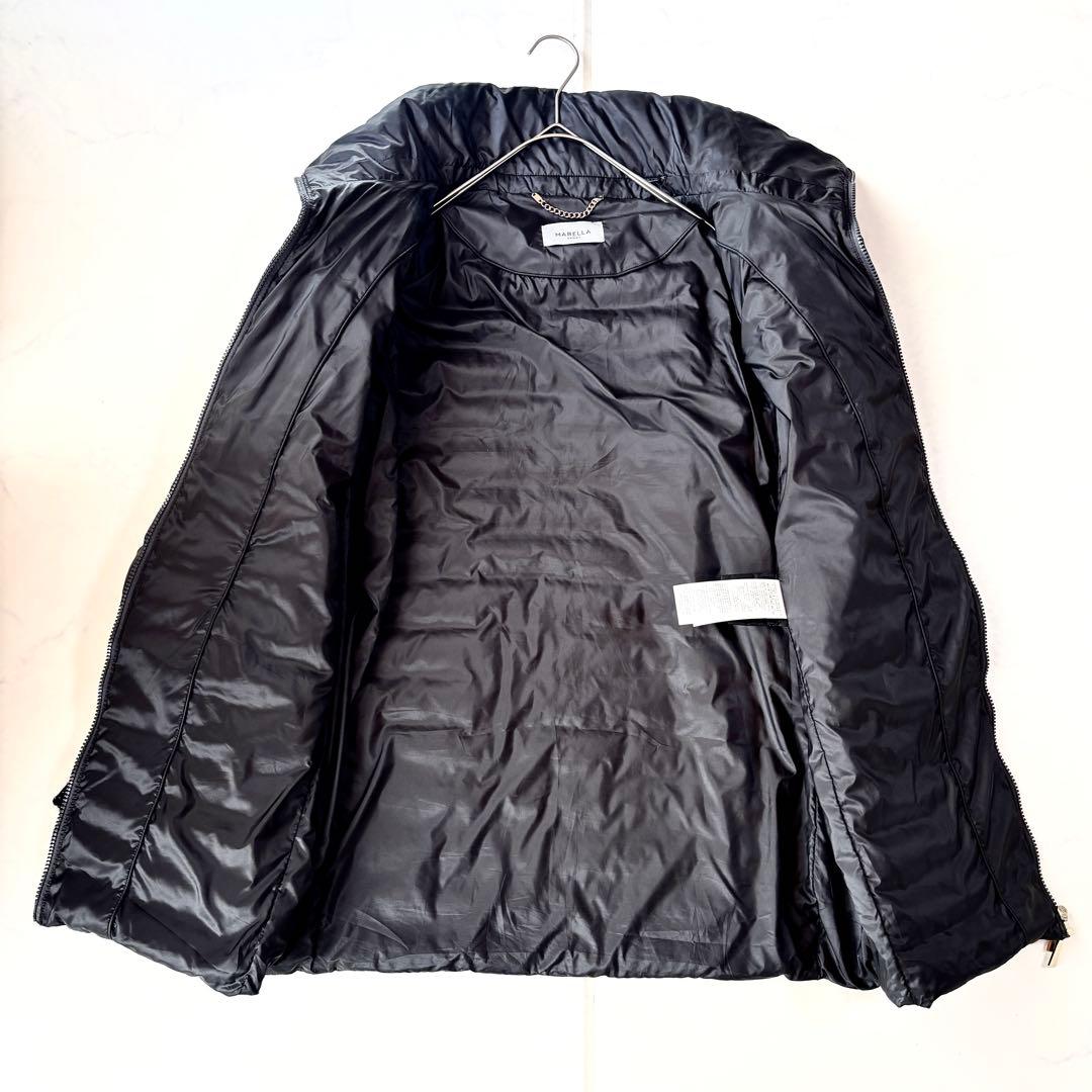 美品✨マックスマーラ　ダウンコート　異素材切替　ニット袖　ブラック　42