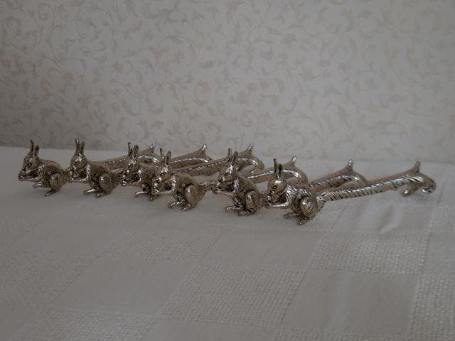 希少 カトラリーレスト 箸置き リス どんぐり アンティーク ６ケ　カナダ購入