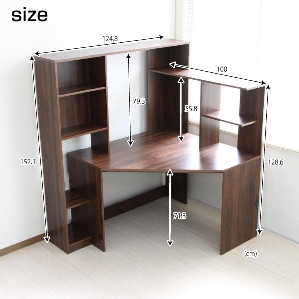 《新品・送料無料》パソコンデスク L字型 コーナー デスク 机 オーク