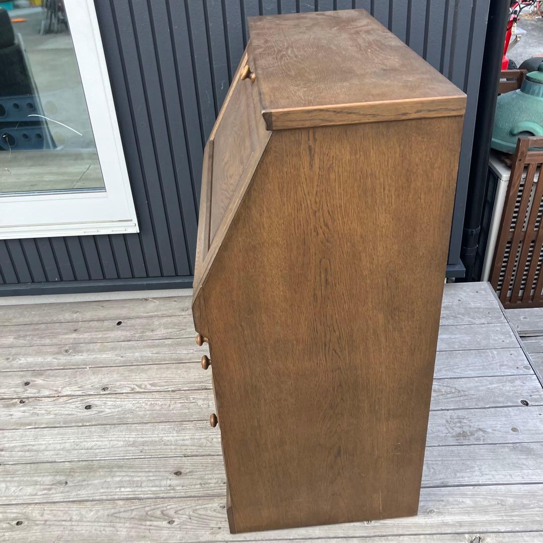 英国クラシック 木製 ライティングビューロ 4段引き出し サイドボード 文机