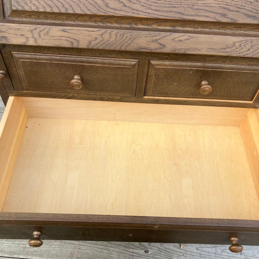 英国クラシック 木製 ライティングビューロ 4段引き出し サイドボード 文机