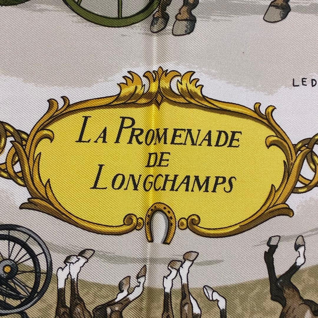 HERMES カレ90 シルク スカーフ ロンシャンへの散歩 ストール マフラー