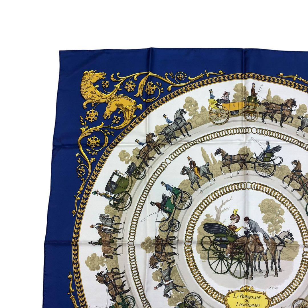 HERMES カレ90 シルク スカーフ ロンシャンへの散歩 ストール マフラー