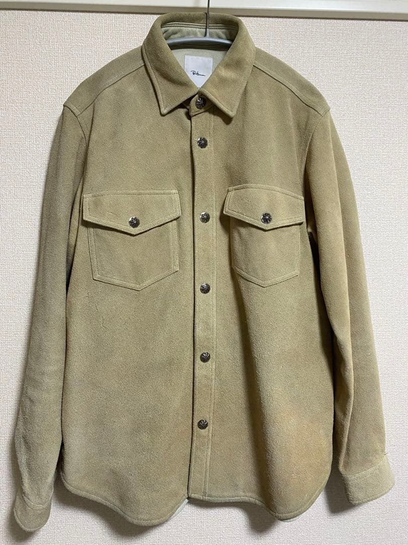 ロンハーマン スウェードジャケット シャツ 牛革 ベージュ コンチョ