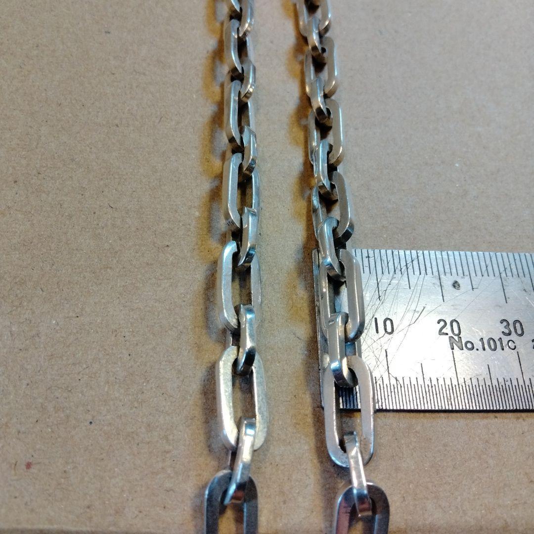 44cm 48g超 重量級 925シルバー リンクチェーン インディアンチェーン