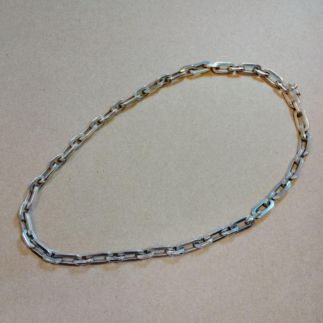 44cm 48g超 重量級 925シルバー リンクチェーン インディアンチェーン