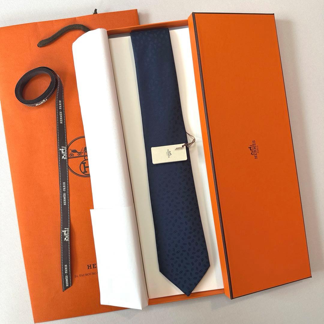 エルメス ネクタイ H織りタイ《ファソネ・マイヨン》新品 未使用
