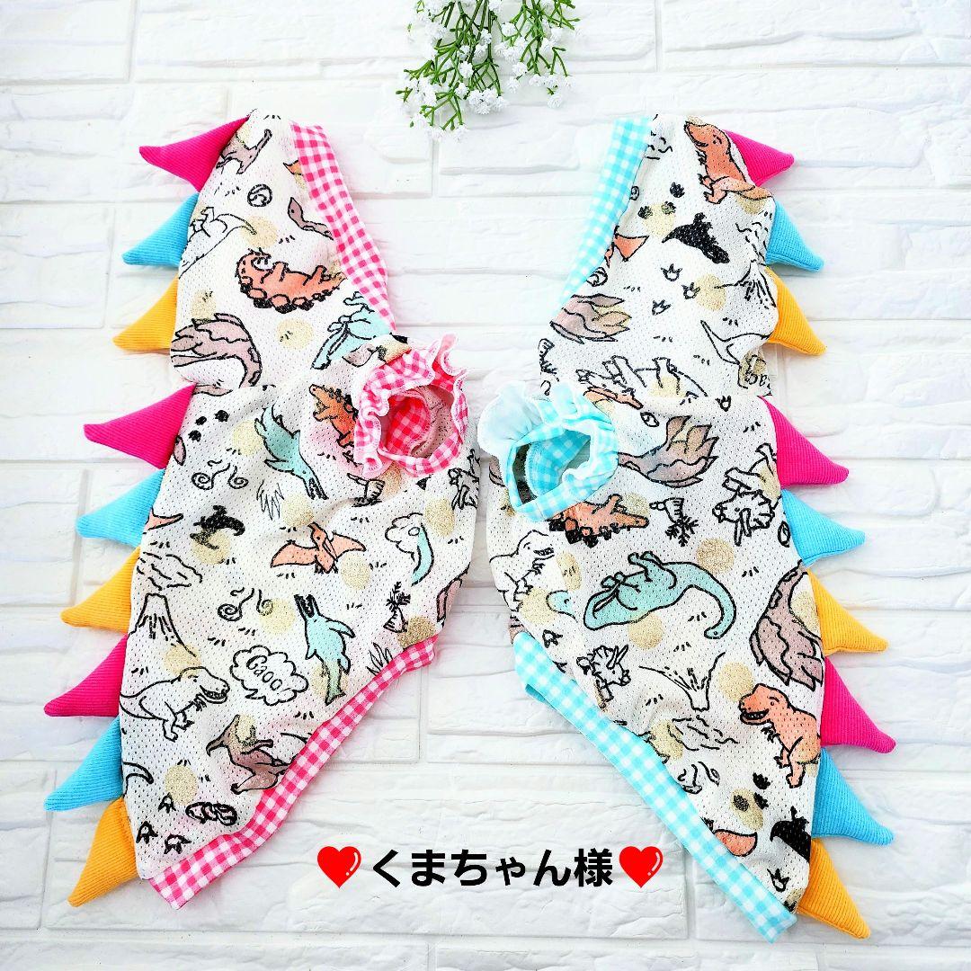 くまちゃん様❤️恐竜♡メッシュ♡金ラメ♡帽子♡タンクトップ♡ハンドメイド犬服