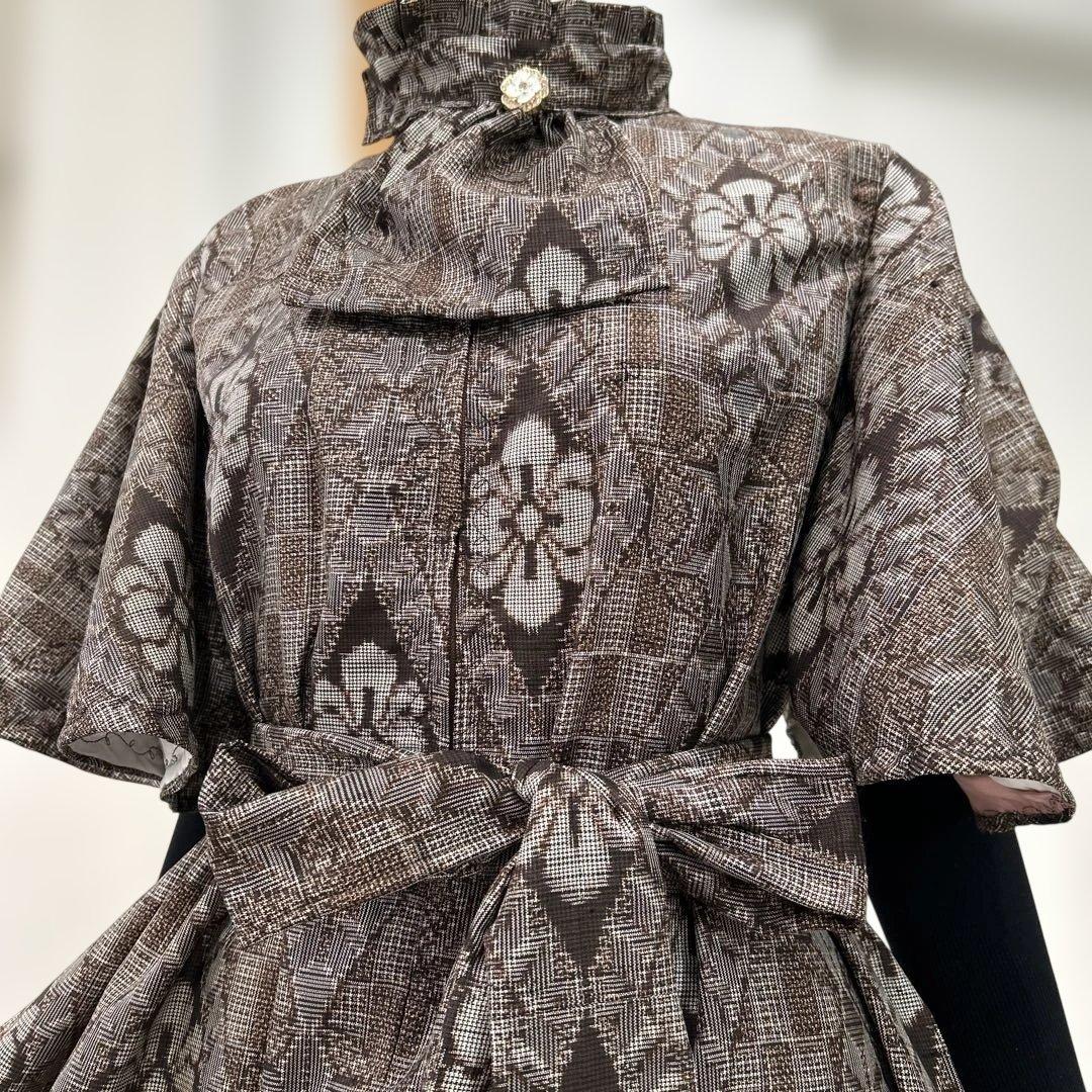 大島紬　着物リメイクワンピース