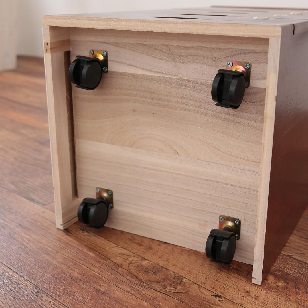 ＜４段＞天然木桐材で軽量！ 組み立て不要 全段カギ付 リビングチェスト