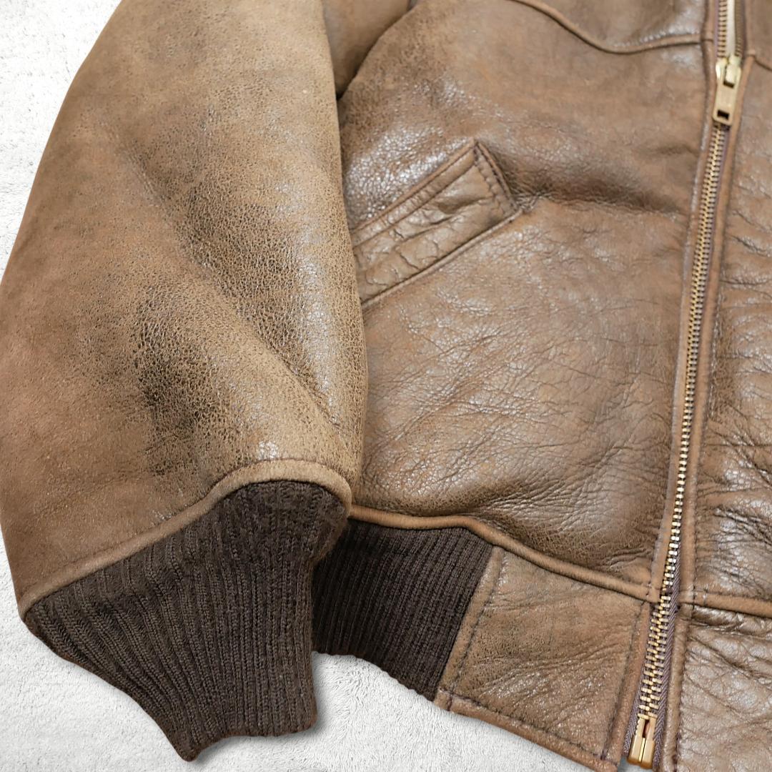 超極暖【Schott B-6】フライトジャケット 42 ムートン USA製 羊革