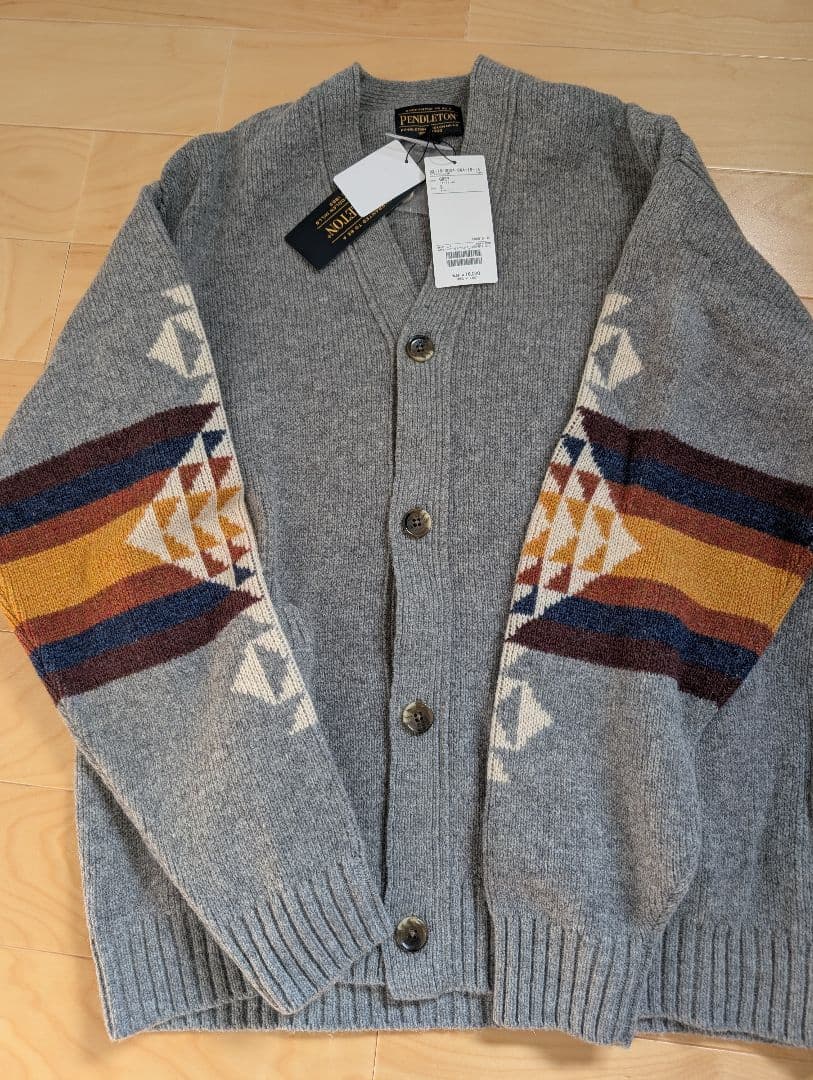 Pendleton グレー Vネックカーディガン S