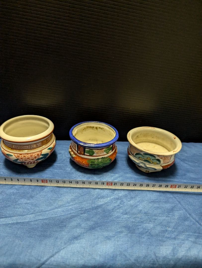 アンティーク戦前赤絵香炉線香立て伊万里