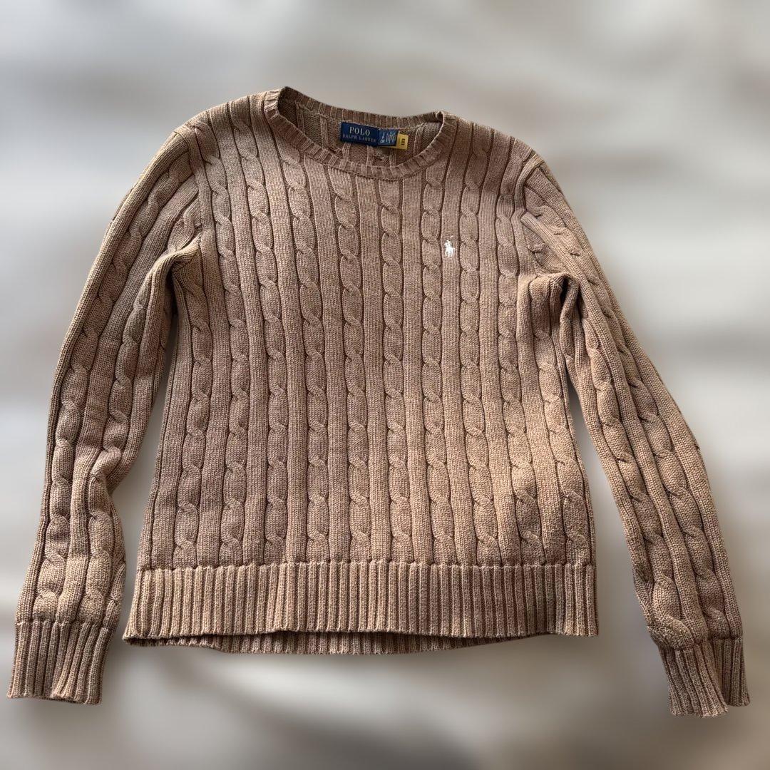 ポロ ラルフローレン ケーブルニット 茶色 セーター