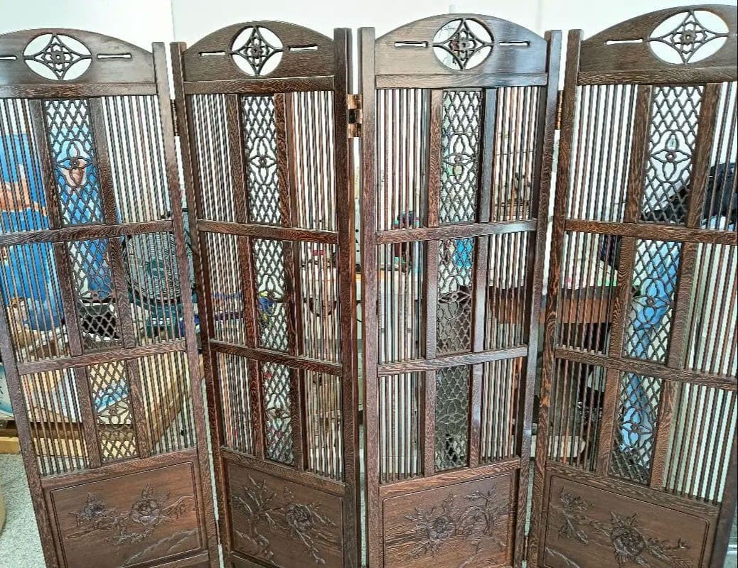 ANNE様確認用　　　　透かし彫り 衝立 4枚 間仕切り パーテーション