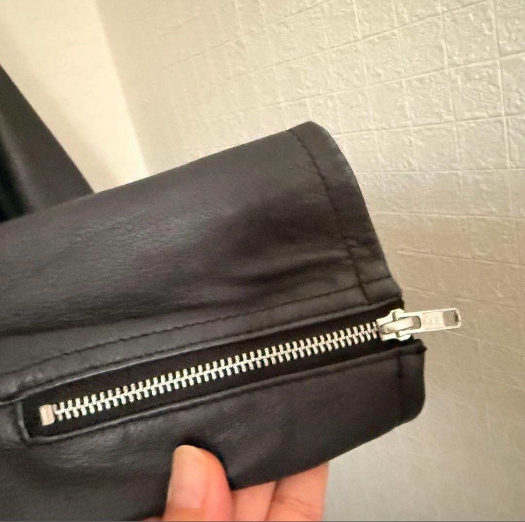 SHIPS JET BLUEシップス シンプルなリアルレザーjkt.L極美